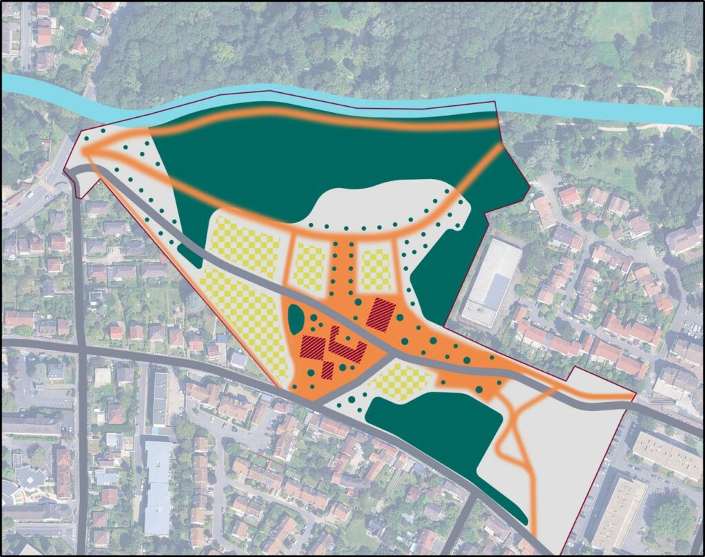 Esquisse du futur coeur de ville au niveau de la zone de l'ex-DGA